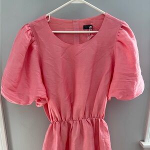 NWT! Vineyard Vines Pink Puff Sleeve CutOut Dress- Size 12 Cayman Color